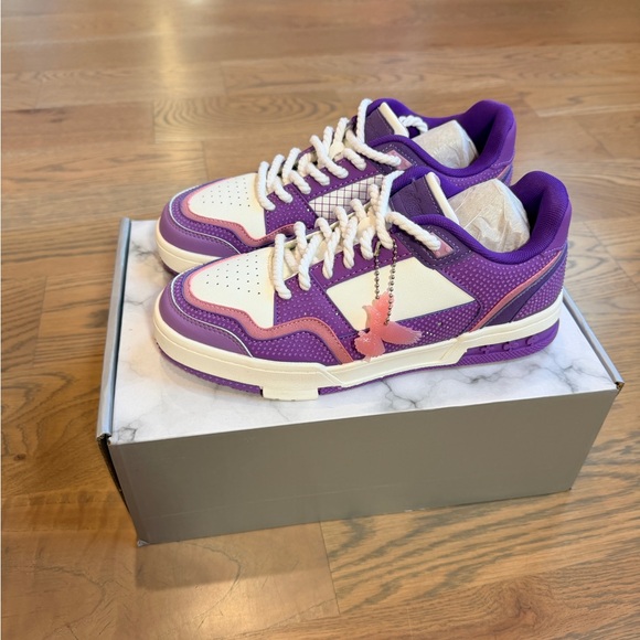 All Star Elite Shoes - AllStarElite Watson Sneakers Purple White Embellished Sneaker W8.5/ M6.5 Euro 40